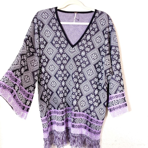 NEW Without Tag Free People Fringe Hem Boho Tunic. XS. Beachy Poolside Vacation - Picture 1 of 5